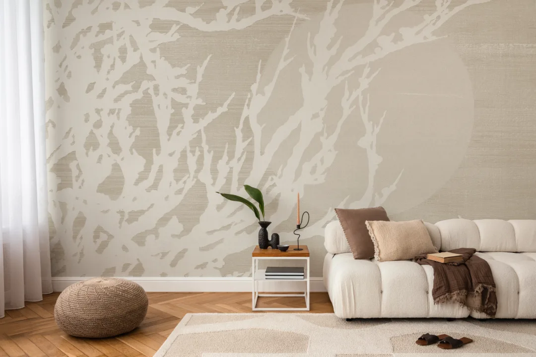Neutral Japandi Elegant Yuugen Nature Wall Mural