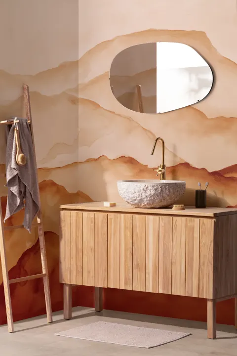 Mural Papel Pintado Dibujo de Montañas Naranja