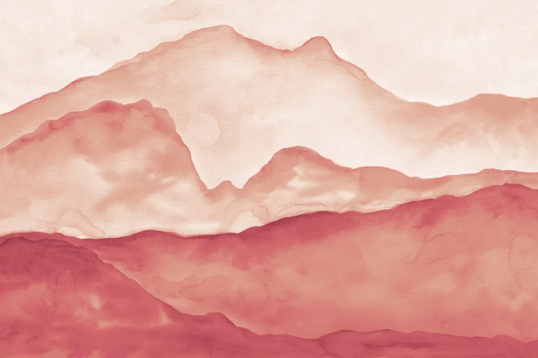 Orange Peaceful Mountainscape Wallpaper Mural