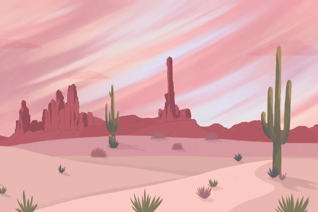 Wild West Cactus Desert Wallpaper Mural
