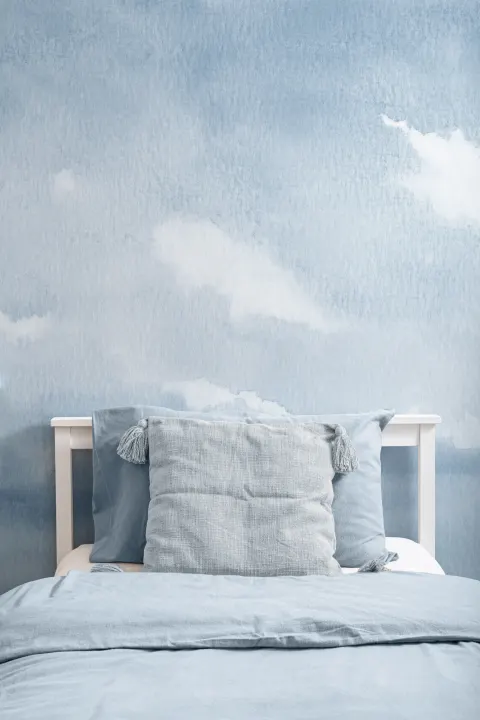 Blue Watercolor Cloud & Sky Wallpaper Mural