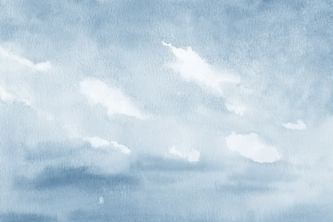 Mural Papel Pintado Cielo Azul Nublado a la Acuarela