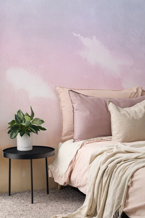 Fototapete Aquarell Wolken und Himmel Helle Pastellfarben