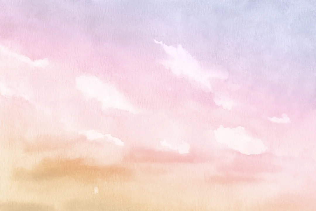 Bright Pastel Watercolor Cloud & Sky Wallpaper Mural