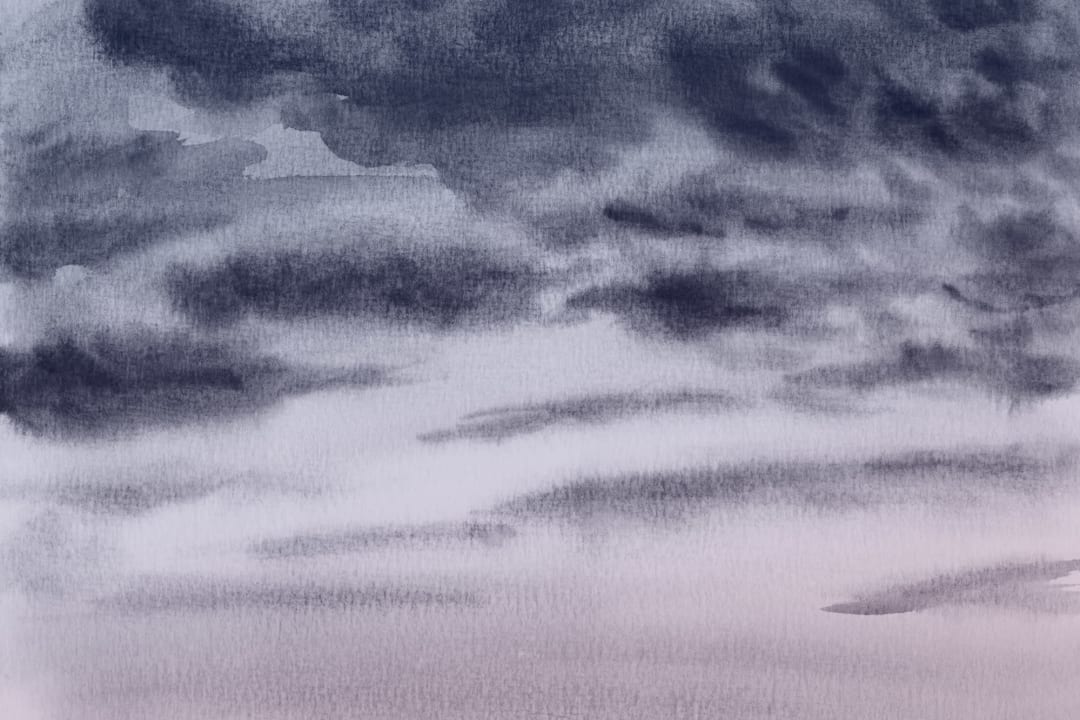 Papier Peint Panoramique Ciel Bleu avec Nuages Pendant la Nuit