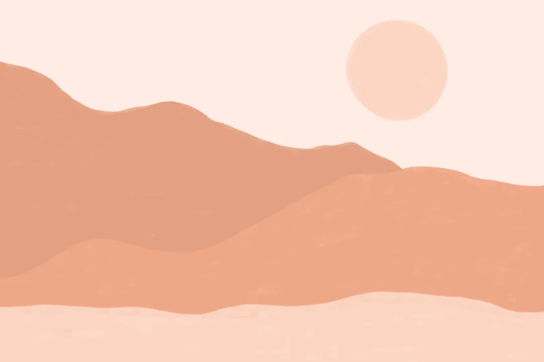 Earth Tone Painted Desert Landscape Wallpaper Mural