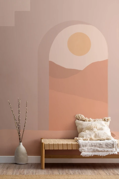 Neutral Architecture & Desert Landscape Wallpaper Mural