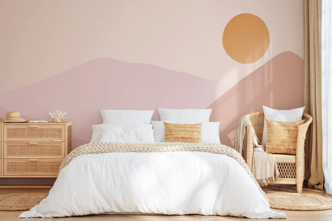Soare și Munți Peisaj Handmade Wallpaper Mural