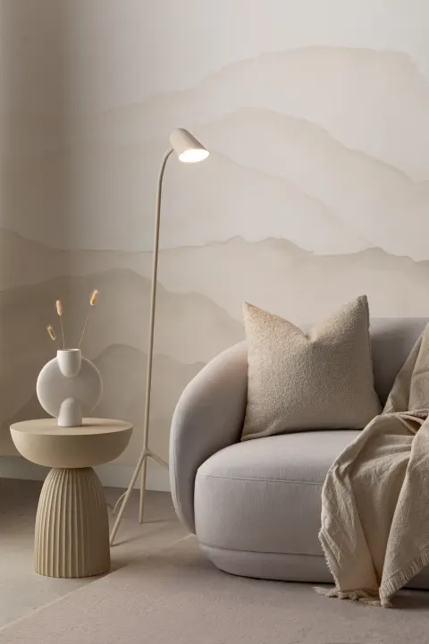 Beige Watercolour Mountains Wallpaper Mural