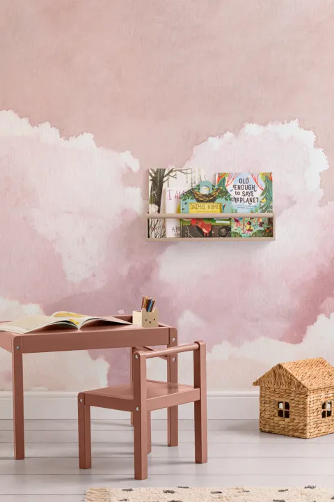 Pink Watercolor Clouds Wallpaper Mural