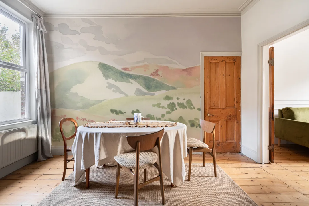 Watercolor Hills Landscape Wallpaper Mural