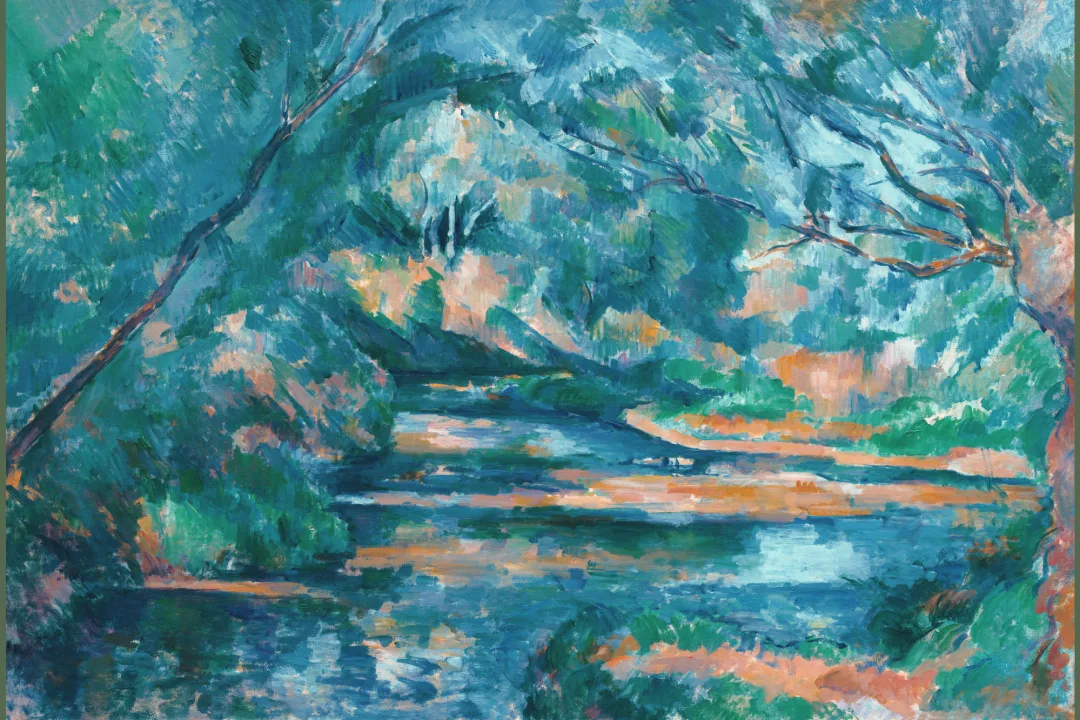 The Brook Wall Mural in Cool Blue Tones