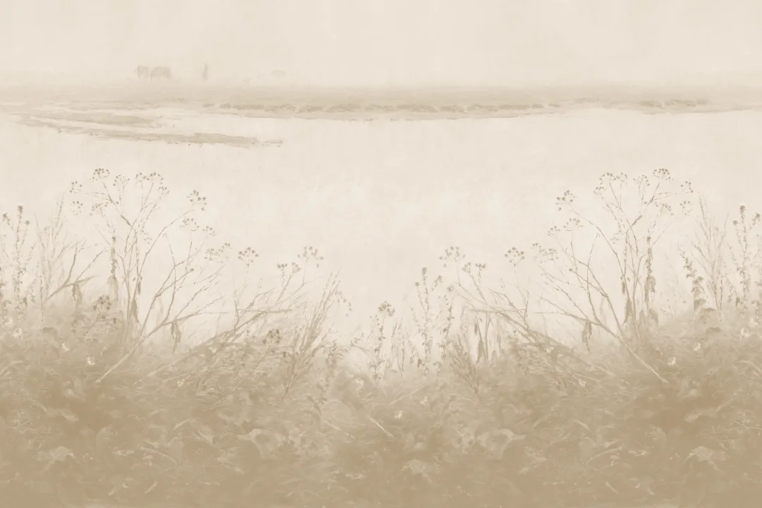 Carta da parati Riverbank Grassland in beige caldo