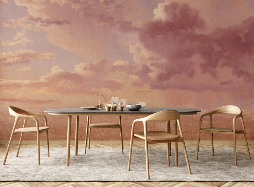 Study of Clouds Over the Sound Wall Mural in Sunset Tones