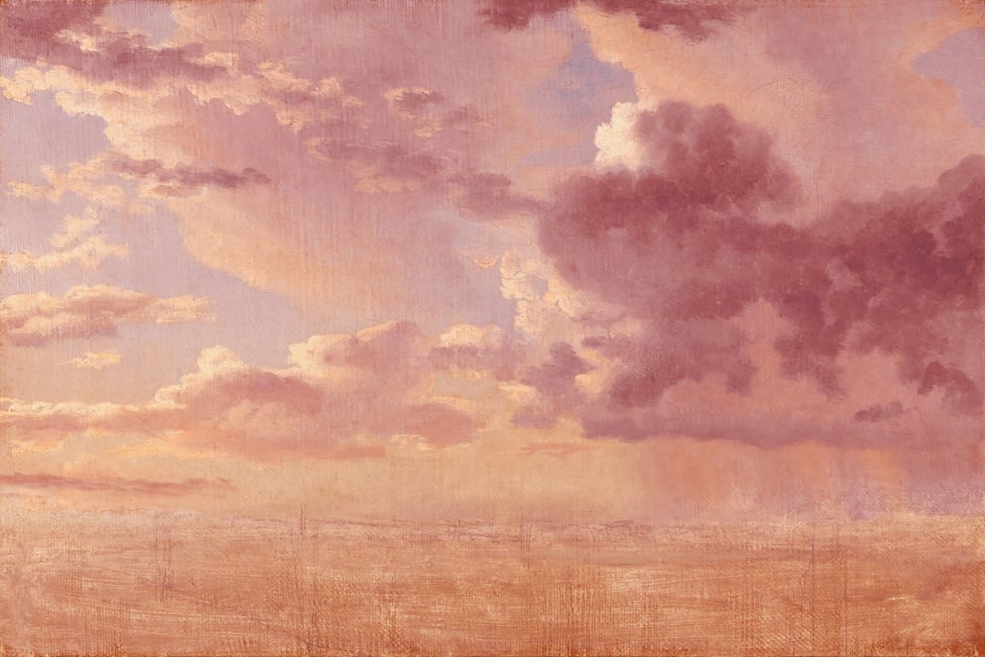 Study of Clouds Over the Sound Wall Mural in Sunset Tones