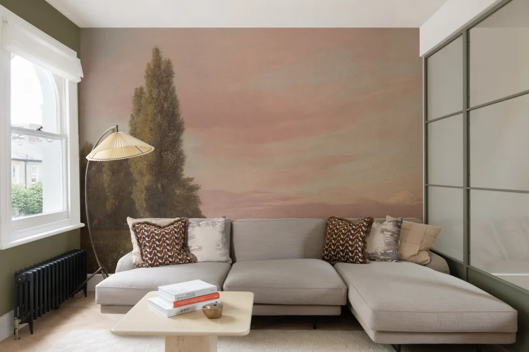 Waters Edge Sunset Vintage Landscape Wall Mural by Christen Købke