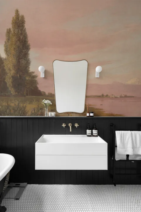Waters Edge Sunset Vintage Landscape Mural de papel pintado por Christen Købke