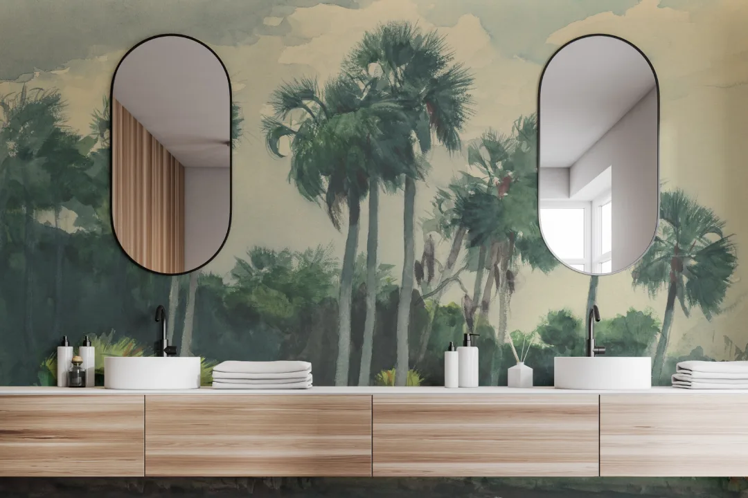Chusan Classic Watercolor Palm Wall Mural by Winslow Homer