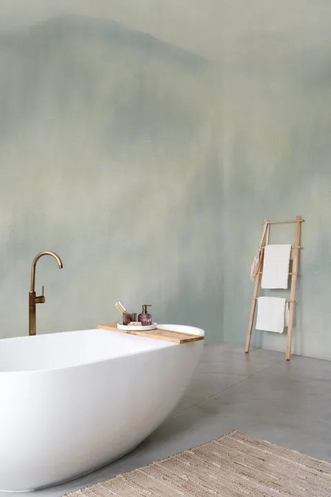 Blue Misty Landscape Abstract Calm Wall Mural