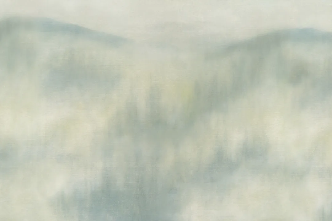 Blue Misty Landscape Abstract Calm Wall Mural