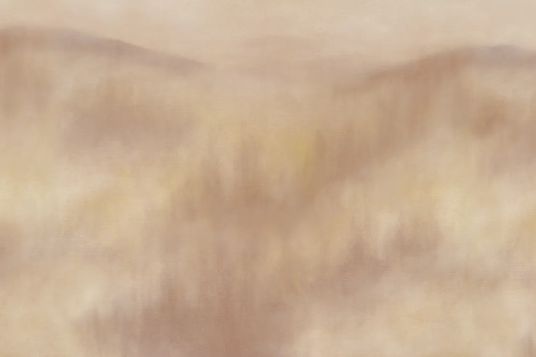 Beige Misty Landscape Art Mural-tapeter för lugn atmosfär