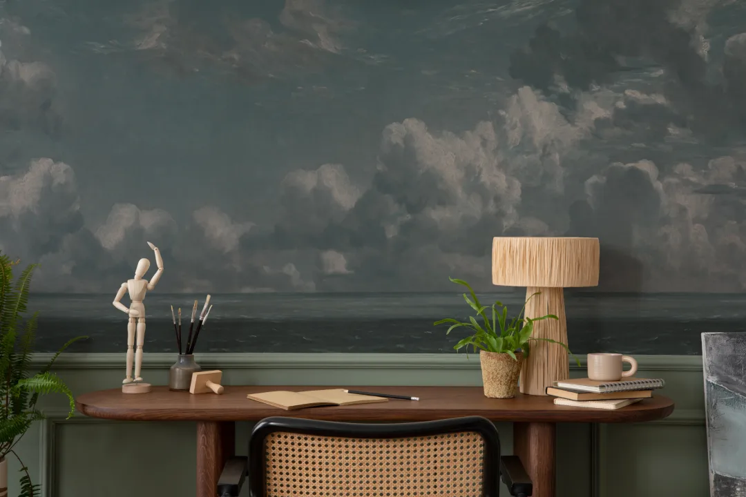 Papier Peint Panoramique bleu marine John Constable vue sur la mer