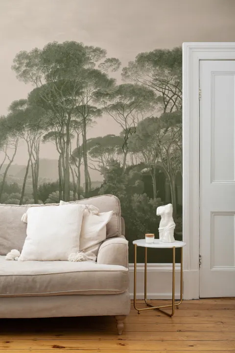 Green Tivoli Forest Landscape Painting Mural