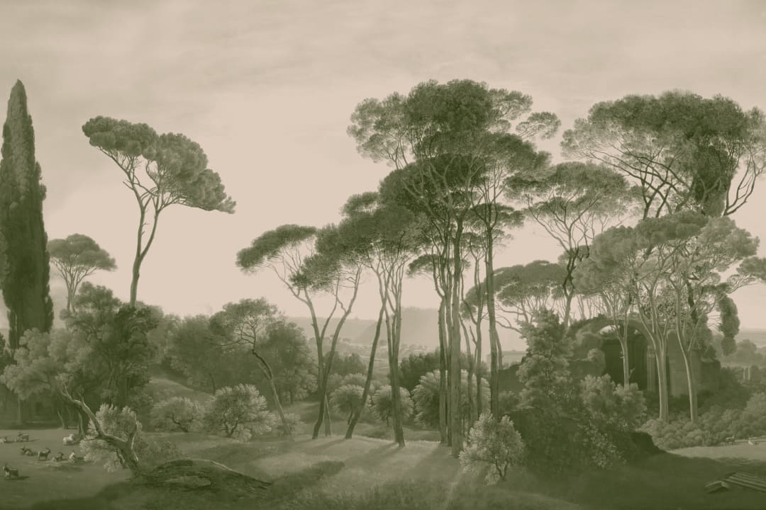Green Tivoli Forest Landscape Painting Mural
