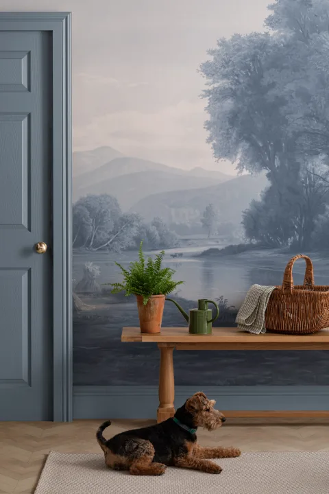 Mural de papel pintado Paisaje americano azul
