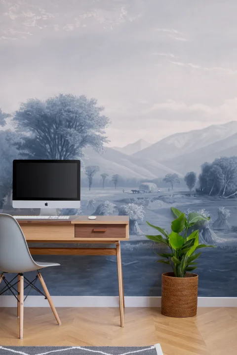 Mural de papel pintado Paisaje americano azul
