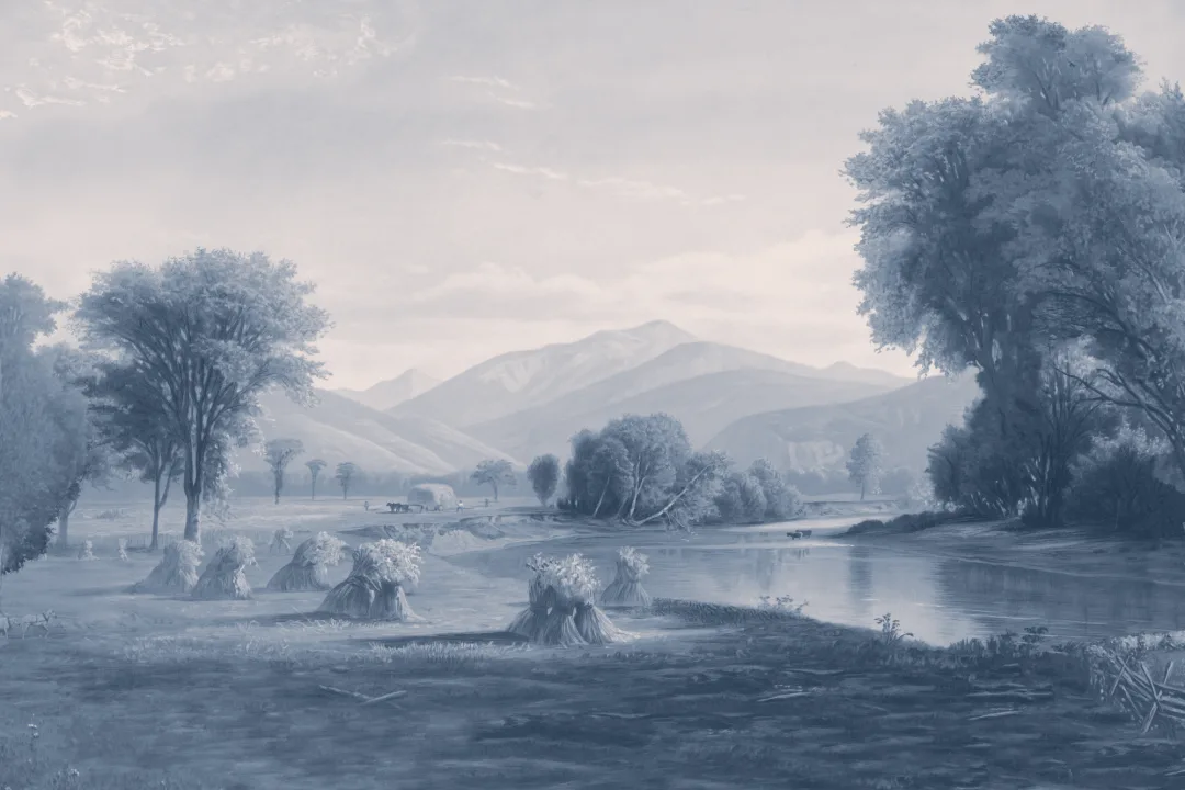 Mural de papel pintado Paisaje americano azul