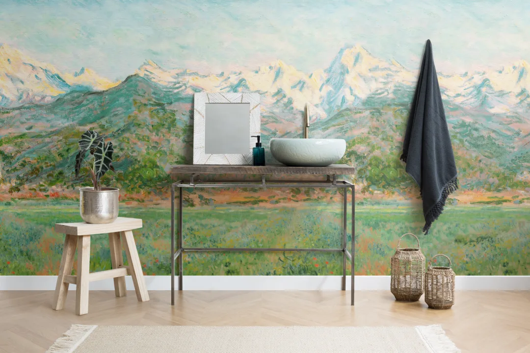 Green Matisse Meadow Painting Mural