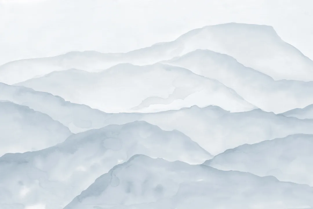 Light Blue Watercolor Mountains Mural