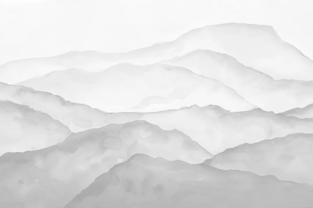 Light Gray Watercolor Mountain Mural