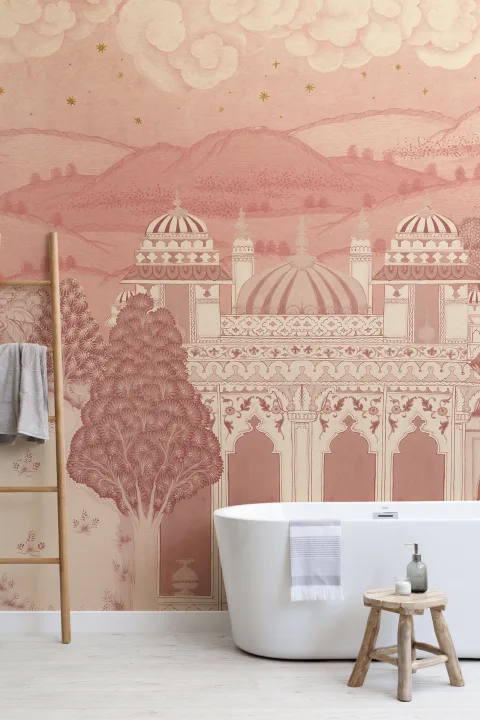 Mural de papel pintado del Valle del Templo Rosa