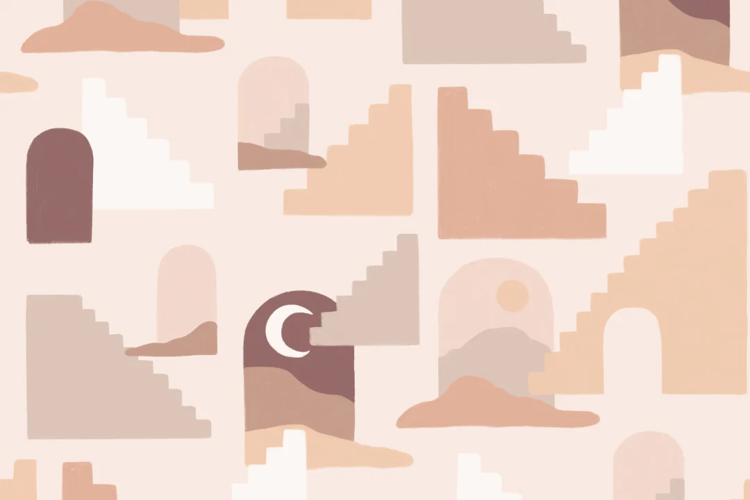 Neutral Desert Architecture Pattern Wallpaper Mural