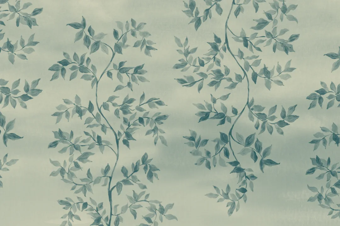 Kricka Poetic Leaves Botanisk mural-tapeter för lugna utrymmen