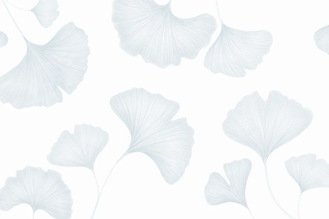Blue Ginkgo Leaf Mural