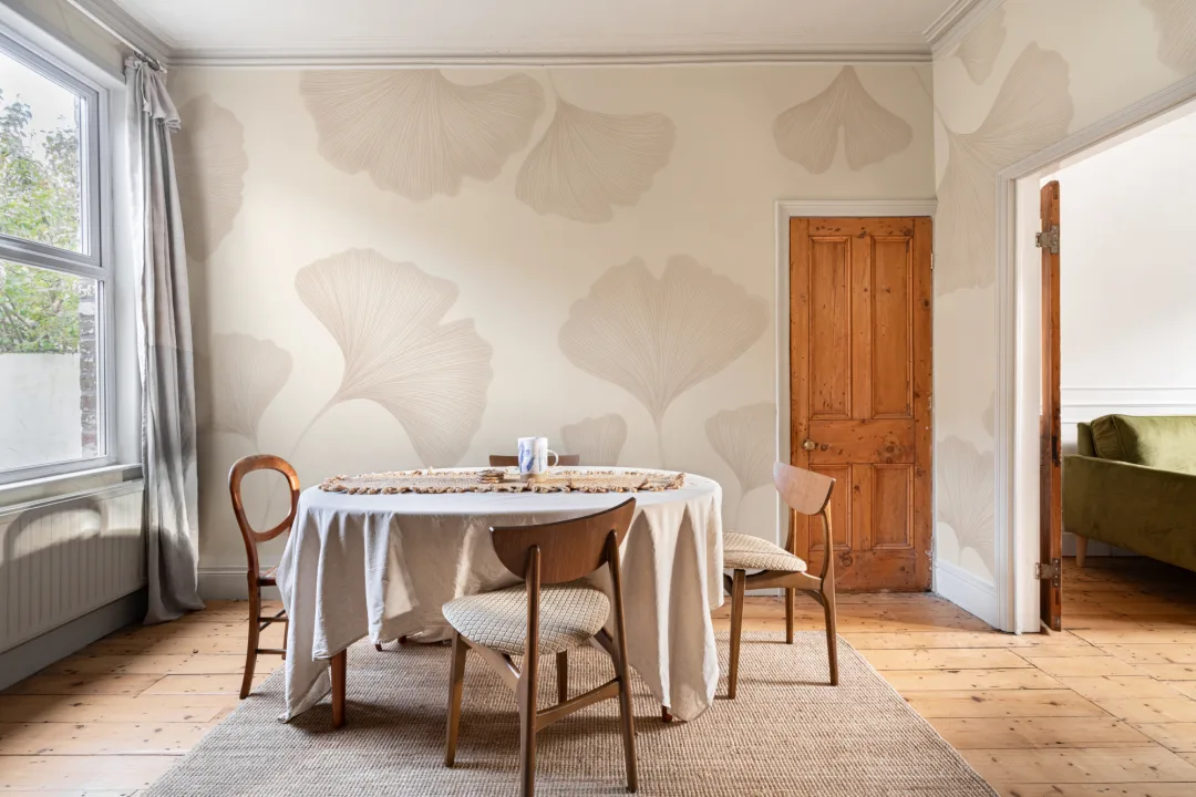 Nøytral Ginkgo Blad fototapet