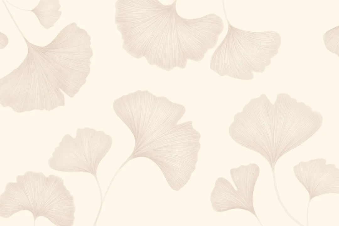 Neutral Ginkgo Leaf Mural