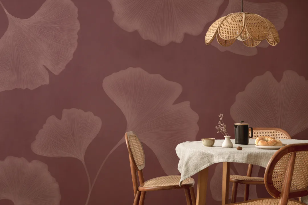 Mauve Ginkgo Blad fototapet