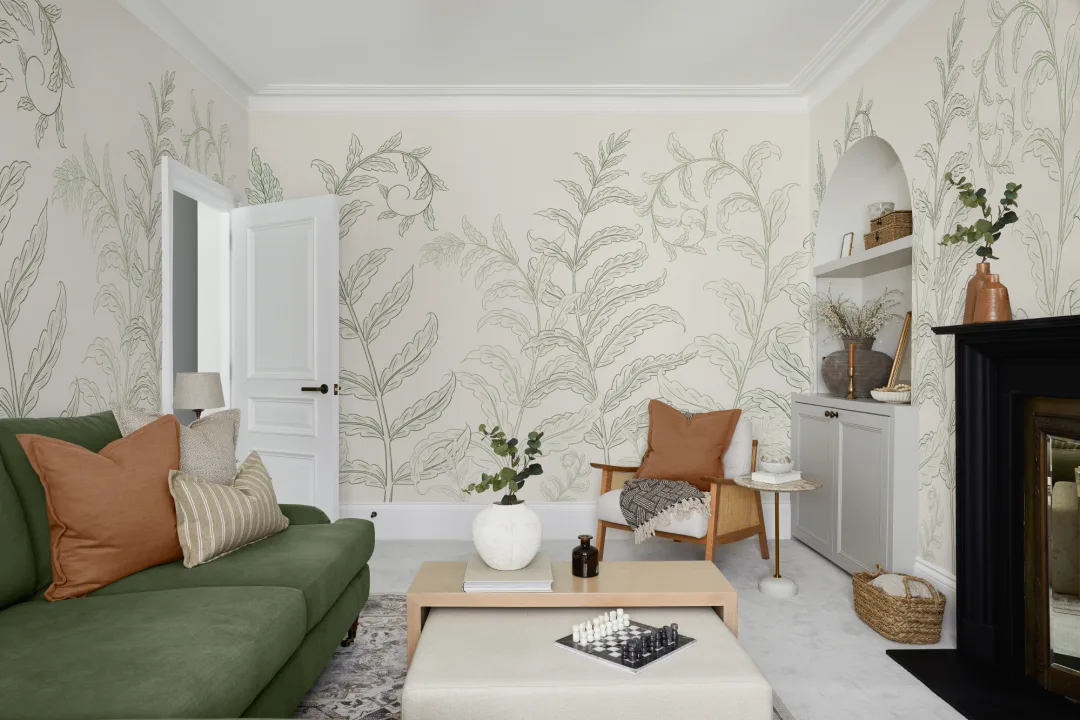 Green Botanical Ferns Mural