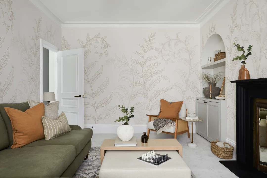 Neutral Botanical Ferns Mural