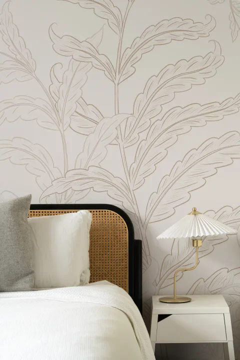 Bej Botanic Ferns murale