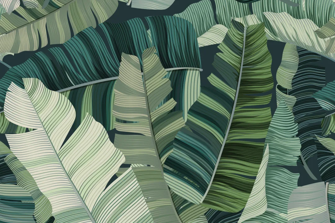 3D Camo Mixed Tropical Leaf Wallpaper Mural
