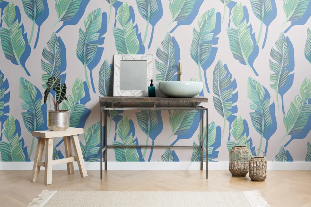 Mural Papel Pintado Hoja Tropical 3D