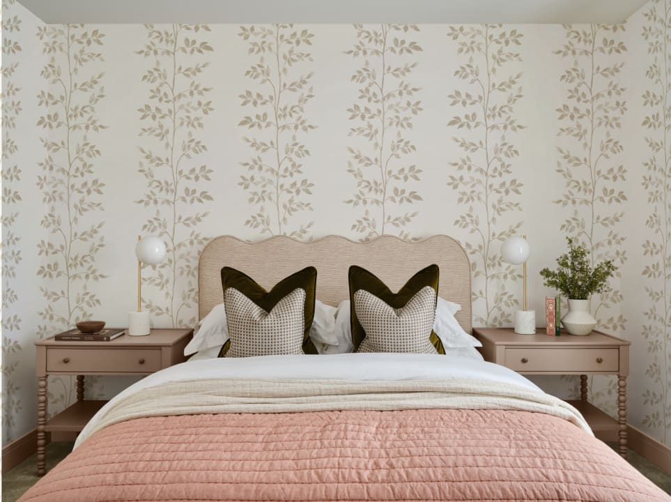 Beige Leaf Botanical Design Mural-tapeter för lugna utrymmen