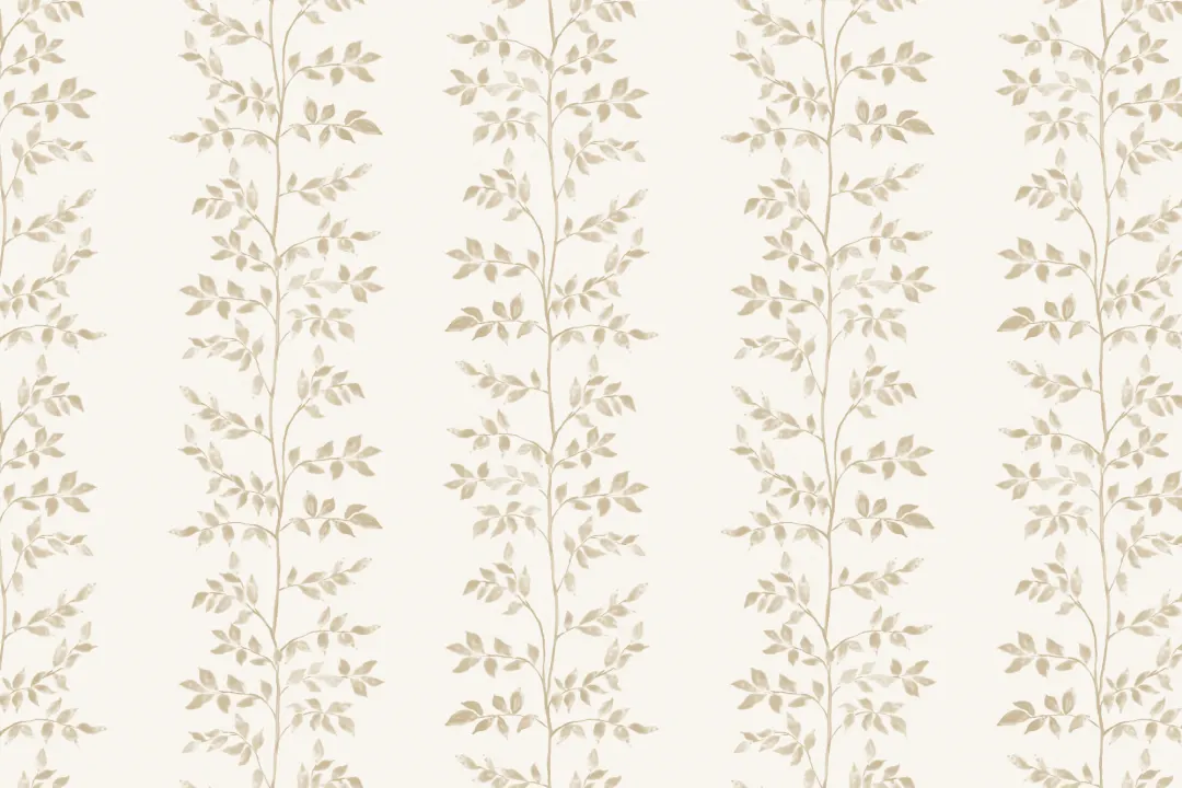 Beige Leaf Botanical Design Mural-tapeter för lugna utrymmen