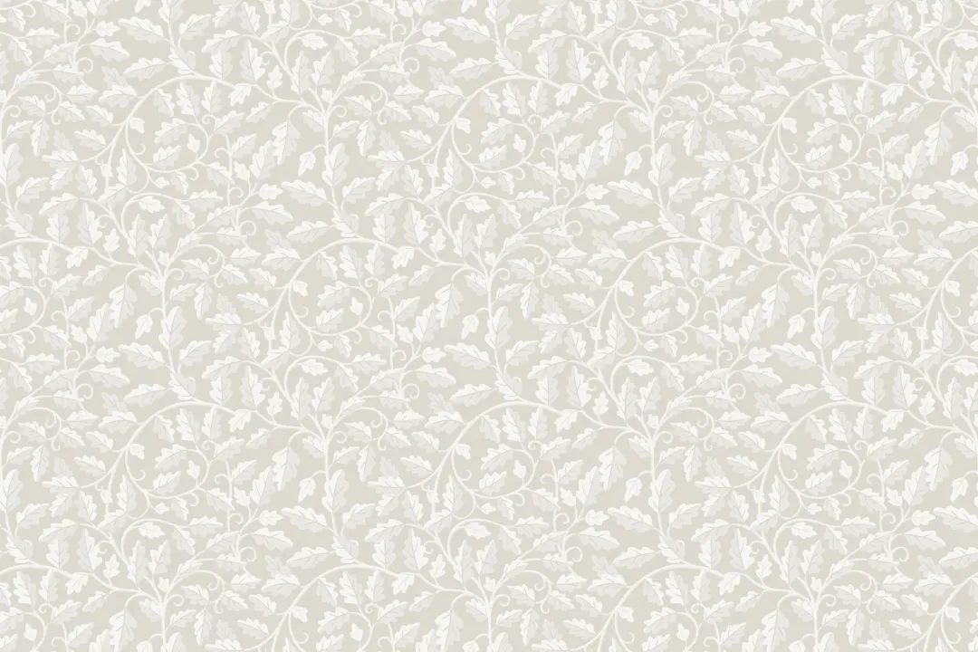 Neutral Oak Leaf Pattern Mural For Tranquil Spaces