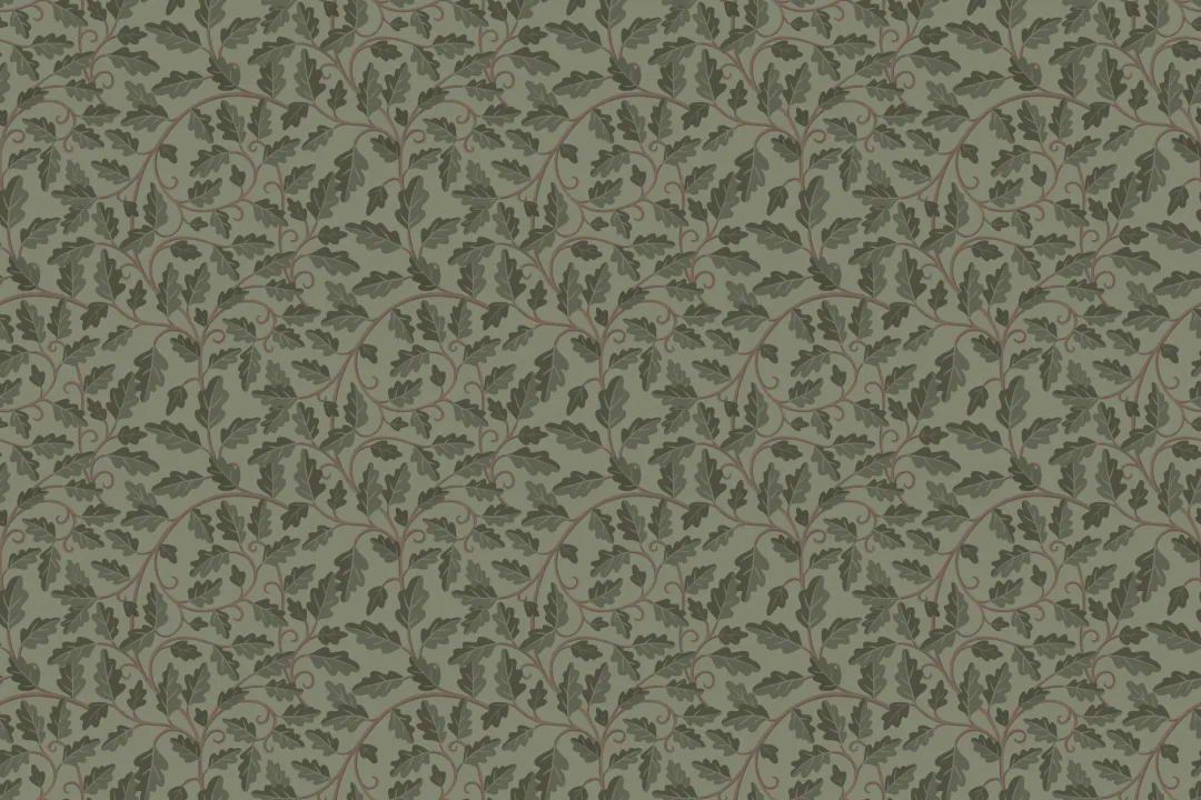 Motif de feuille de chêne vert nature papier peint panoramique pour un charme botanique